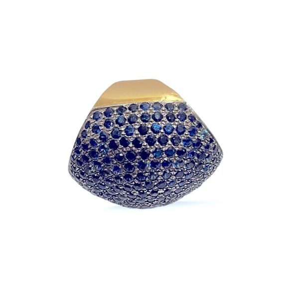 ❤️SOLD❤️BLUE Crystal Cocktail/ Statement Ring |12K Gold Band| - Picture 13 of 13